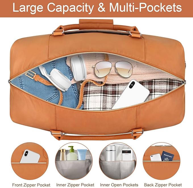 Weekender Bag for Women, Travel Duffel Bag Carry On Overnight Bag - Image 3