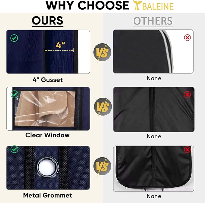 BALEINE 1PK Heavy Duty Garment Bag - Image 7