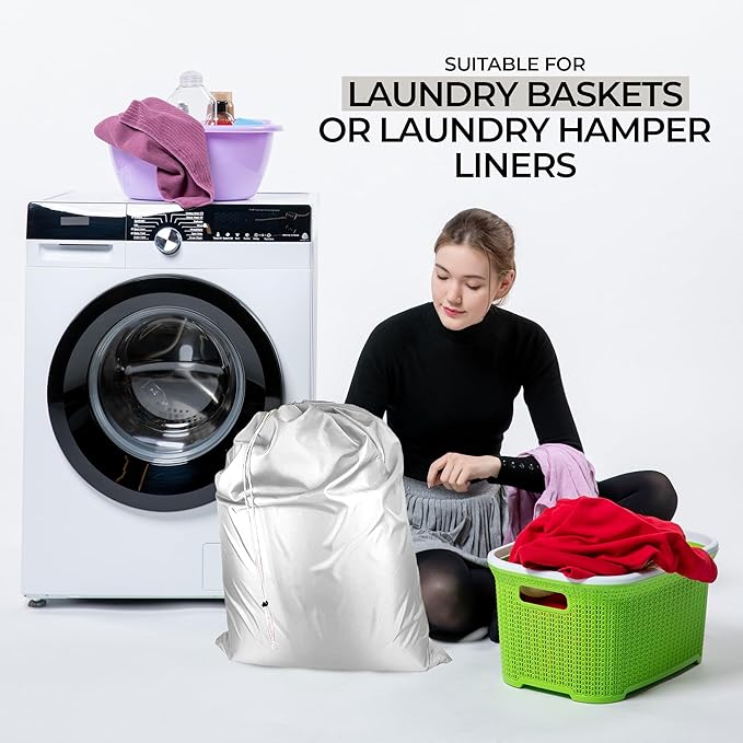 Laundry Bag with Locking Closure Drawstring – Extra Large Heavy Duty 100% Nylon - Image 3