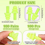 TrelaCo 100 Pairs Ear Plugs Bulk, NRR 29dB Reusable Silicone Ear Plugs - Image 2