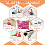 Cosmetic Bags Travel Makeup Toilet Case Waterproof Pouch for Women Girls 6.7X9.45inches - Pink Petals in A Layered Composition