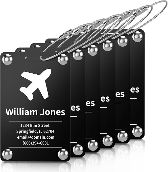 6 Pack Personalized Luggage Tags by Unknown