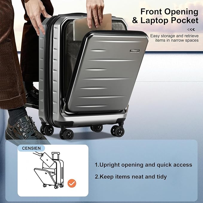 Expandable Carry On Luggage Airline Approved, 20 Inch Lightweight ABS+PC Hard - Image 3