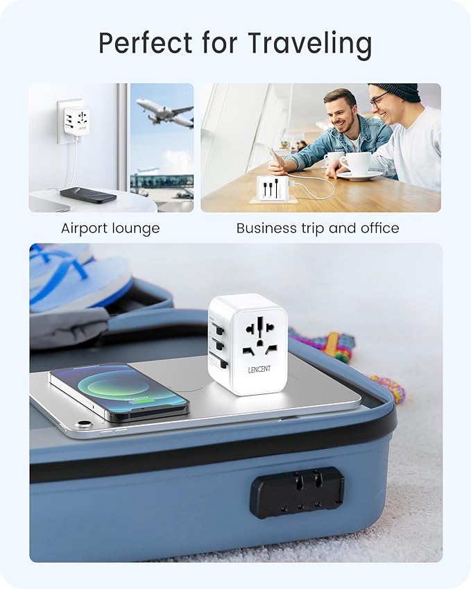 LENCENT Universal Travel Adapter, GaN III 30W International Charger - Image 8