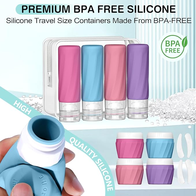 14pack Travel Bottles for Toiletries, TSA Approved Travel Size Toiletries - Image 3