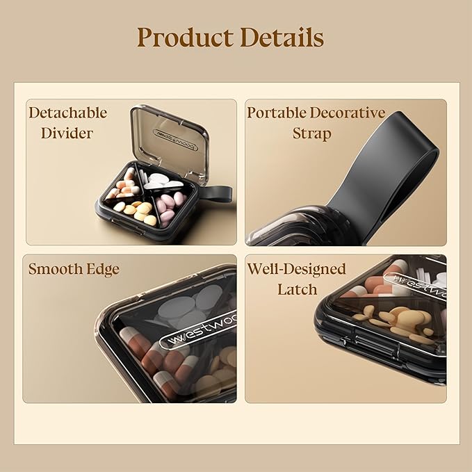 1 Pack Purple Pill Organizer - Image 6
