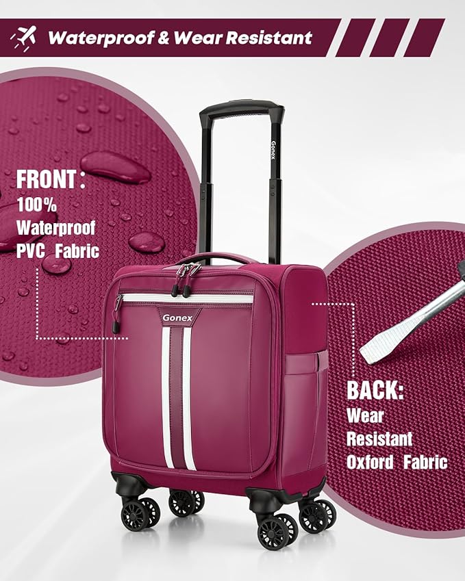 Gonex 16 inch Underseat Carry On Luggage - Image 3