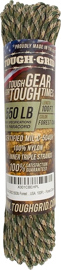 TOUGH-GRID 550 Paracord Rope Nylon Parachute Cord, Made in USA Survival Kit - Image 3