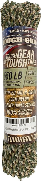 TOUGH-GRID 550 Paracord Rope Nylon Parachute Cord, Made in USA Survival Kit - Image 3