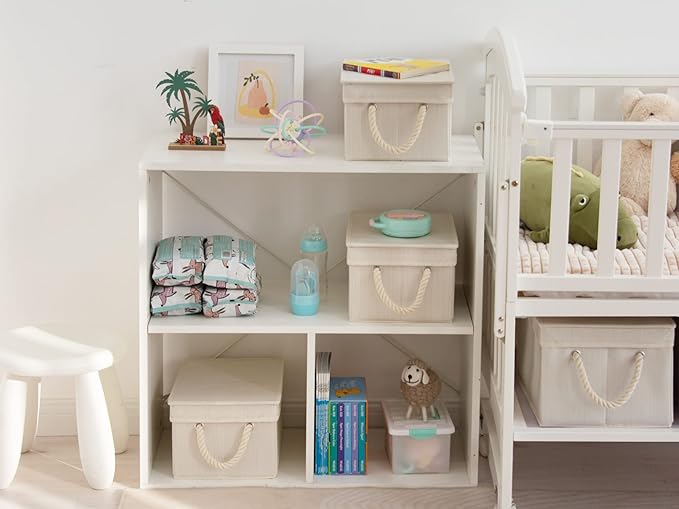 StorageWorks Storage Bins with Lids, Decorative Storage Boxes with Lid and Soft - Image 4