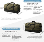 Rolling Duffle Bag with Wheels, 110L/140L Expandable Soft-Sided Foldable Duffle - Image 3