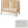 Foundations Compact Travel Sleeper Folding Hotel Crib and Sheet Bundle by FoundationsChildrensProducts