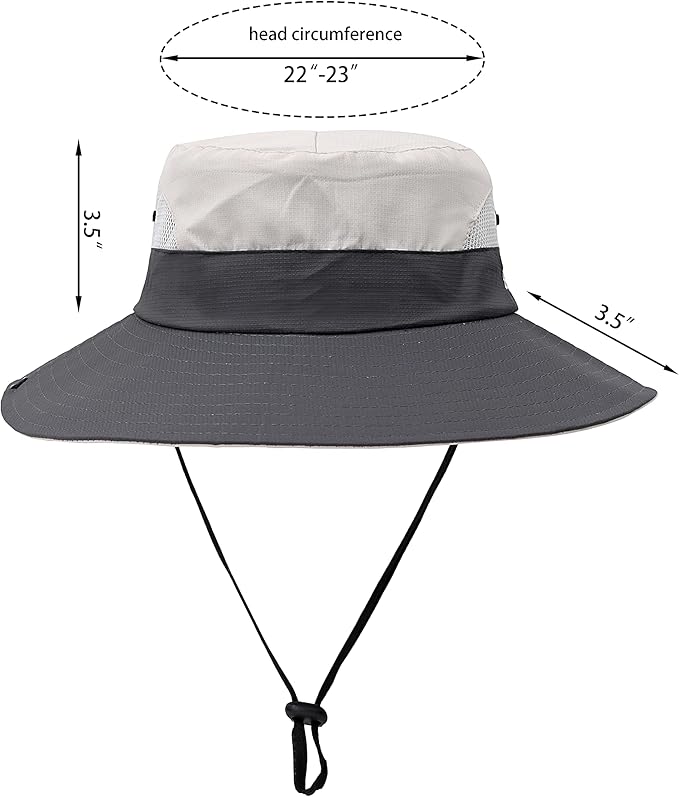 Womens Summer Sun Hat Beach Hat Wide Brim Outdoor UV Protection Hat Foldable - Image 2