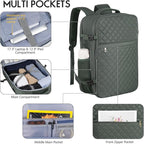 MOMUVO Large Travel Backpack Women, Flight Approved Carry On Backpack, Water - Image 2