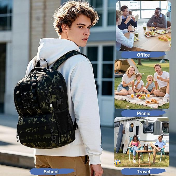 Laptop Lunch Backpack for Men - 40L Large Capacity Work Backpack - Image 6
