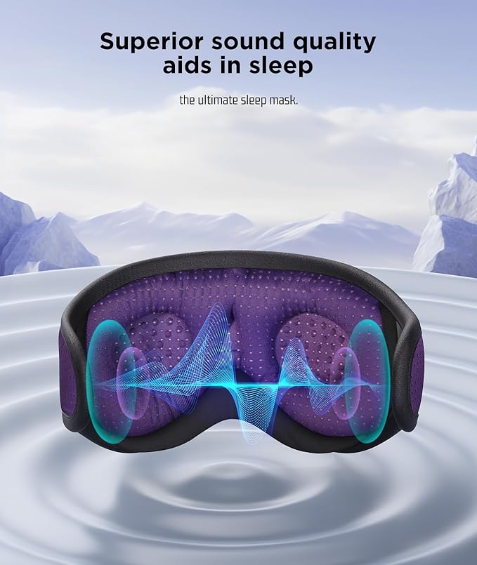LC-dolida Sleep Headphones, Sleep Mask Bluetooth Wireless Music Eye Mask - Image 6