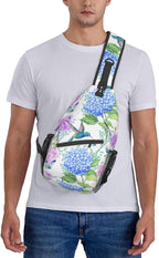 SUPLUCHOM Sling Bag Spring Hummingbird Flower Hydrangea Hiking Daypack - Image 6