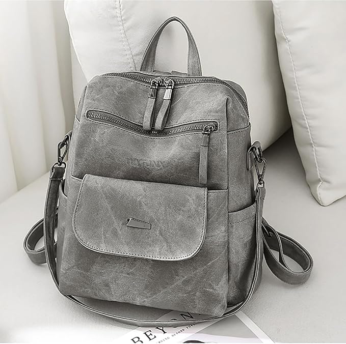 PU Leather Backpack Purse for Women Fashion Multipurpose Design Handbag Ladies - Image 4