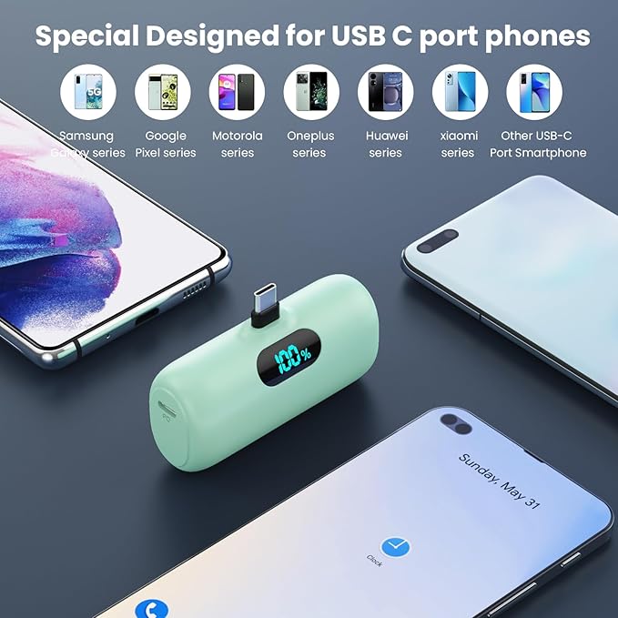 Mini Portable Charger 5000mAh Power Bank, 3A PD USB C Cell Phone Portable Power - Image 2