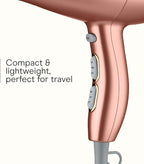 Conair INFINITIPRO BY Frizz Free Compact Hair Dryer ~ 2x the Shine 3x the Frizz Control, dusty rose, 1 Count