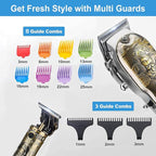 Professional Hair Clippers for Men, Clippers and Trimmers Set, Cordless Barber Clippers for Hair Cutting, Beard Trimmer Hair Cutting Kit with T-Blade Close Cutting Trimmer