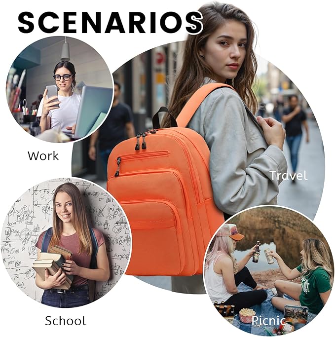 Lanola Basic Multi-Pocket Multipurpose Backpack Classical Water Resistant - Image 7