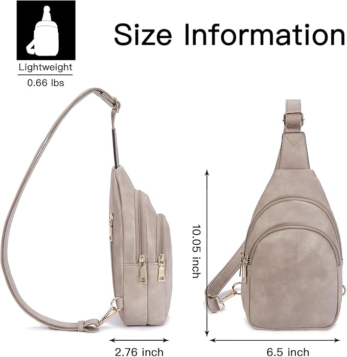 Telena Small Sling Bag for Women Leather Crossbody Fanny Packs Chest Bag for - Image 6