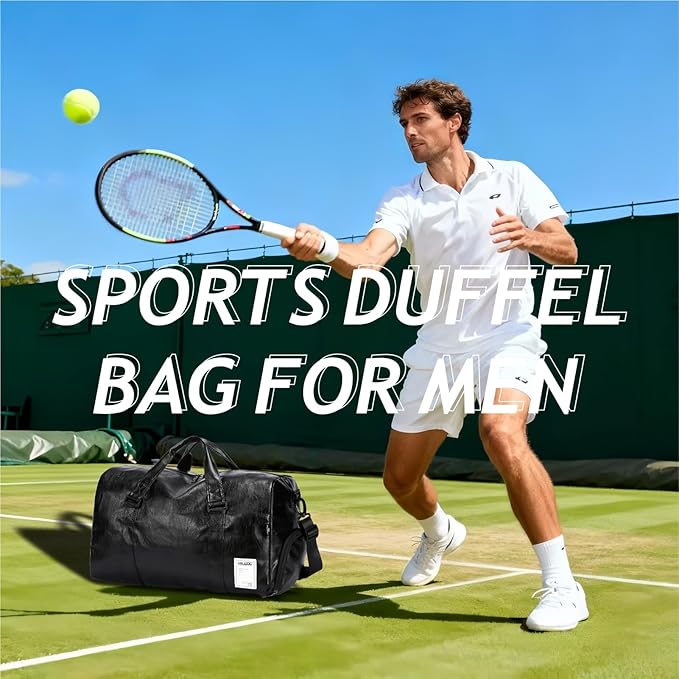 Leather Sports Gym Tote Bag - Image 3