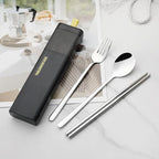 DEVICO Travel Utensils with Case, 18/8 Stainless Steel Reusable Silverware Set - Image 4