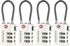Search Alert TSA Approved Travel Combination Luggage Cable Locks by TRAVOCE