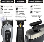 Supreme Trimmer 3-in-1 Barber Bundle | Pro Clipper Lite, DLC T-Shaper Trimmer, Crunch Lite Foil Shaver | Professional Beard Trimmer/Clipper Kit | Value Bundle 1