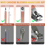 Manicure Set 16Pcs Professional Stainless Steel Pedicure Kit Mens Grooming Kit - Image 5