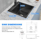 POPFLY 20 Inch Kitchen Sink, 18 Gauge 304 Stainless Steel Single Bowl Drop In - Image 7