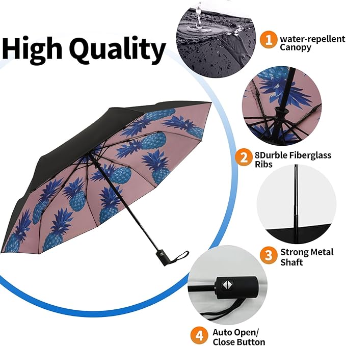 LLanxiry Compact Travel Umbrella, Mini Windproof Umbrellas - Image 4