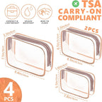 AURUZA 4 Pack Clear Toiletry Bag, Portable Travel Makeup Bags - Image 2