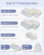Narwey 7 Set Checkered Packing Cubes - Image 3
