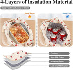 Lunch Bag Lunch Box for Women Adults Men, Cute Strawberry Corduroy Insulated - Image 4