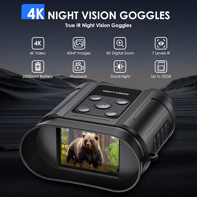 Night Vision Goggles, Compact Night Vision Binoculars, 32GB Card Included - Image 2
