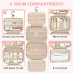 BAGAIL Hanging Toiletry Bag for Women Water-resistant Cosmetic Bag Large - Image 6