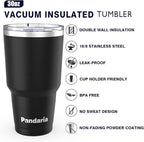 30 oz Travel Coffee Tumbler Cup, Double Wall Stainless Steel Reusable Spill - Image 5