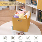 Cube Storage Bins 13×13x13 Inch, 4 Pack Collapsible Linen Fabric Storage Cubes - Image 5