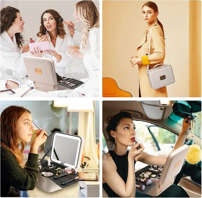 Mocado Travel Makeup Bag with LED Lighted Mirror, Makeup Case with 3 Color - Image 8