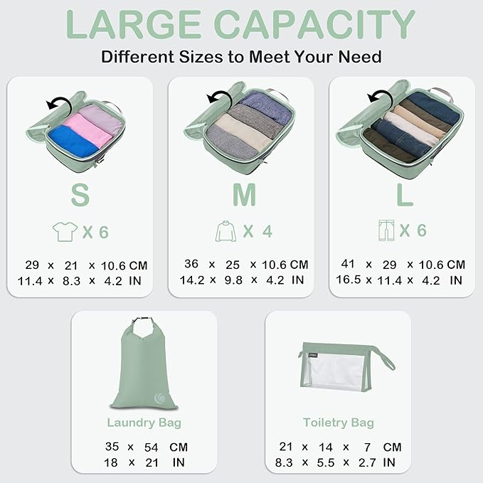 Cipway Compression Packing Cubes, Ultralight Luggage Organizer Bags - Image 6