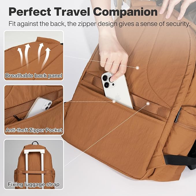 mixi Outdoor Lightweight Backpack Casual Carry On Laptop Backpack Travel Bookbag - Image 7