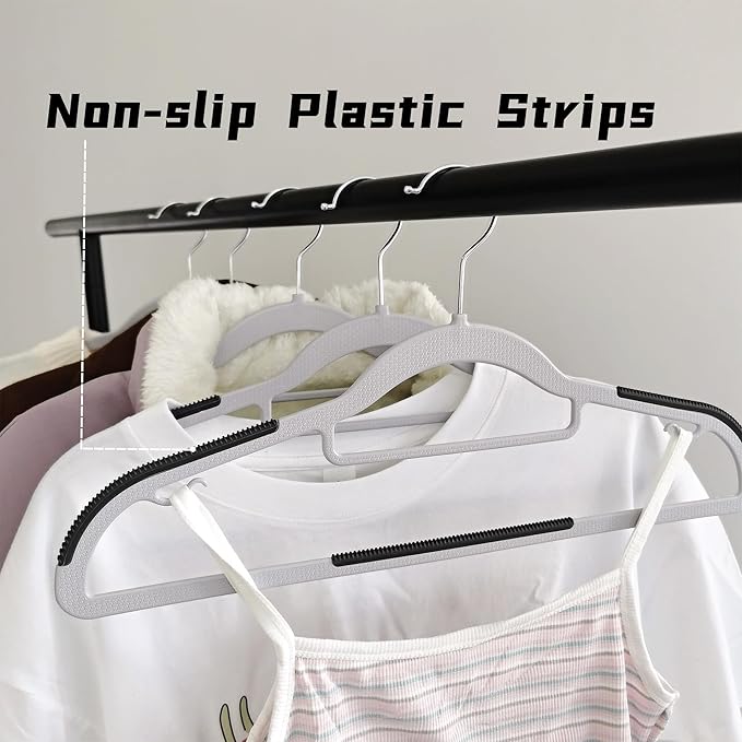 30 Pack Plastic Clothes Hangers Non Slip - Image 5