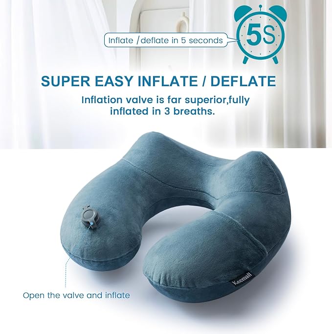 2Pack Inflatable Travel Neck Pillow - Image 3