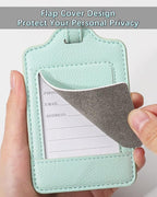 Teskyer Luggage Tags, 3 Pack Premium PU Leather Luggage Tags - Image 3