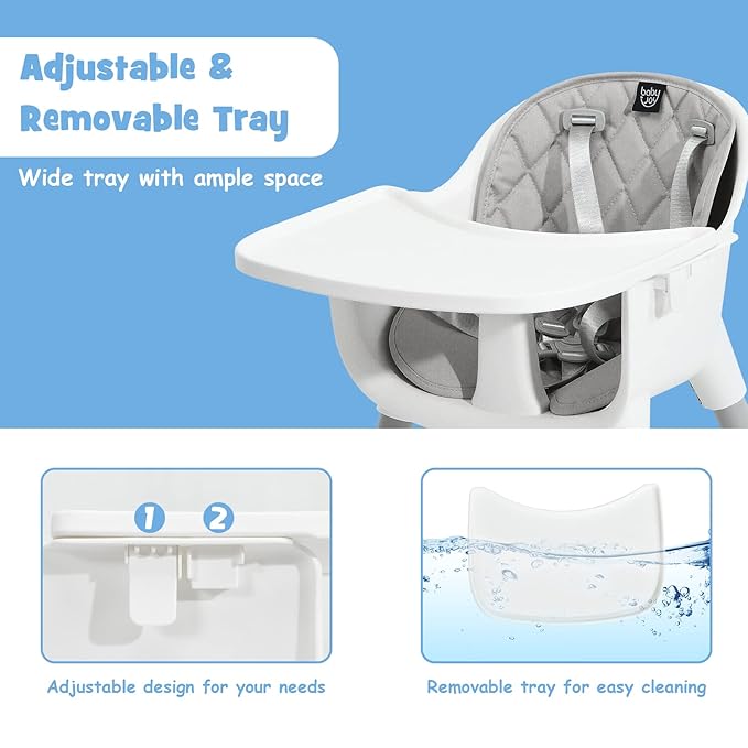 BABY JOY High Chair, 5 in 1 Convertible Highchair - Image 5
