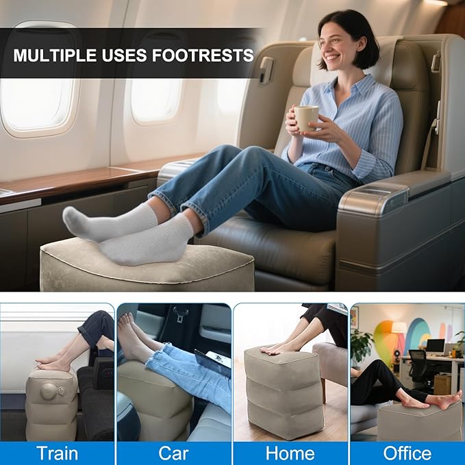 1 Pack Inflatable Travel Foot Pillow, Inflatable Leg Pillow Outdoor Stool - Image 6
