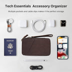 Electronic Organizer Case Tech Kit, Top Grain Leather Handmade, Portable - Image 4
